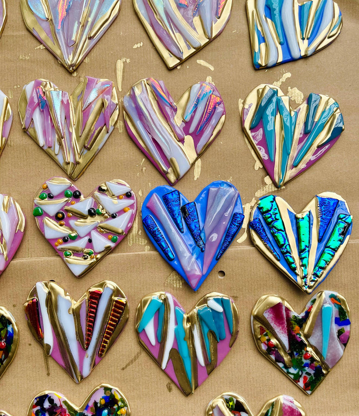 4.5" Glass Graffiti Heart Ornament   | Artisans.