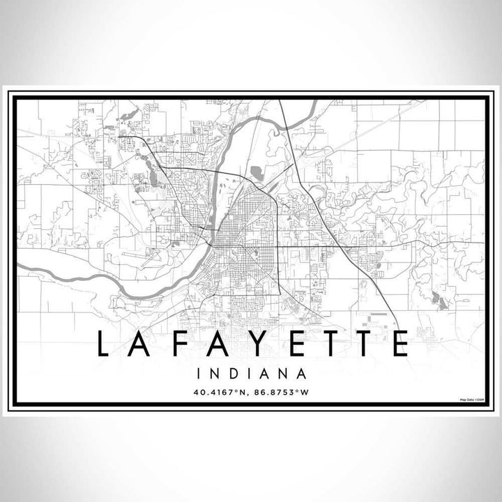 Lafayette IN Map Classic Style 12" x 18" Print | Artisans.