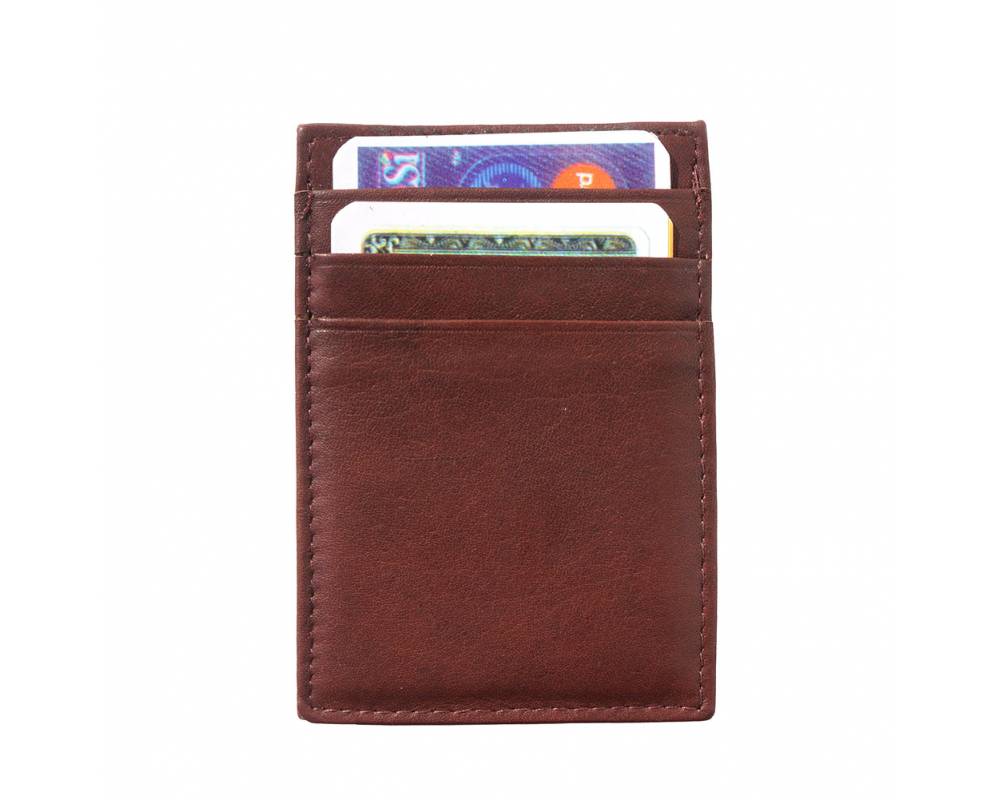 Mario Italian Leather Card Holder Money Clip