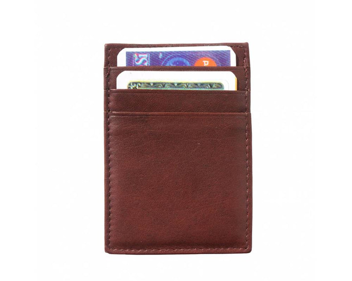 Mario Italian Leather Card Holder Money Clip