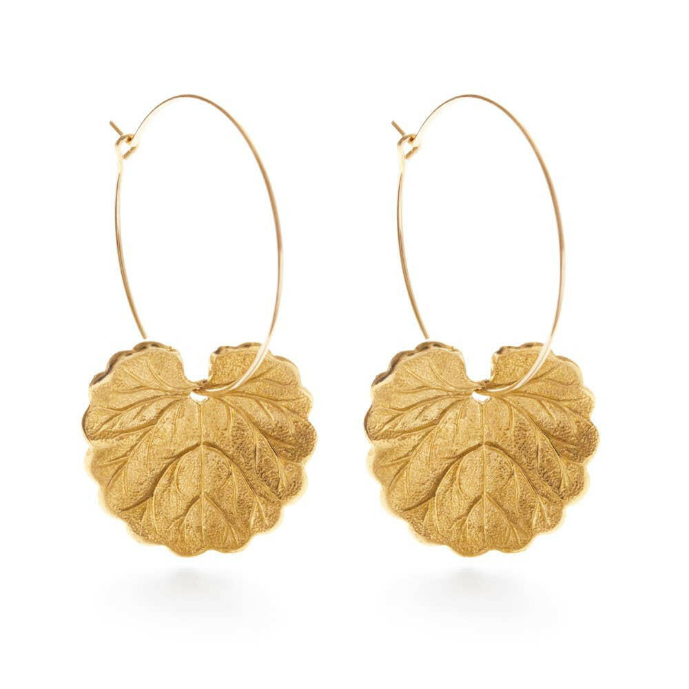Geranium Leaf Hoops Earrings | Artisans.