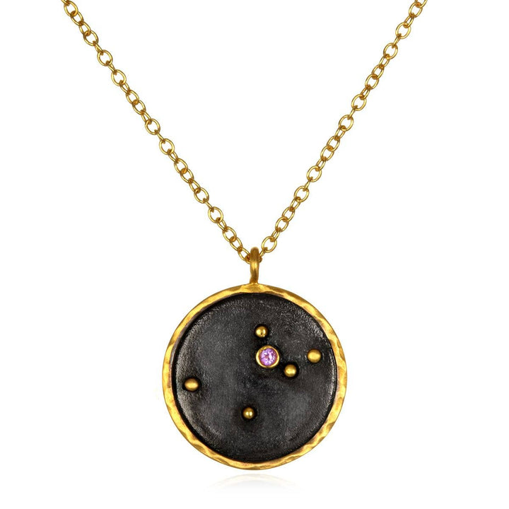 Gunmetal Zodiac Constellation Necklace 18" - SOLD INDIVIDUAL