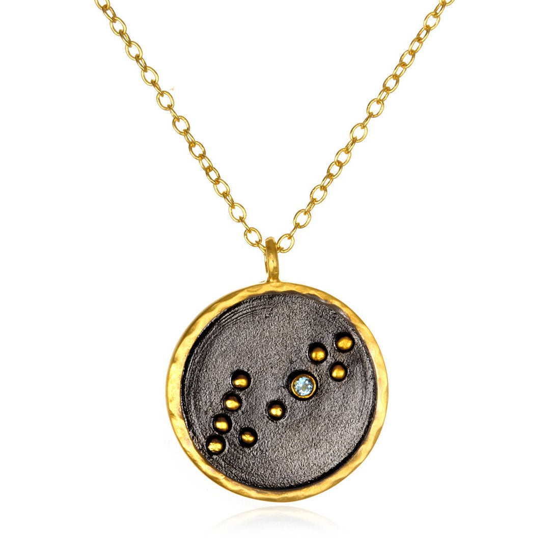 Gunmetal Zodiac Constellation Necklace 18" - SOLD INDIVIDUAL