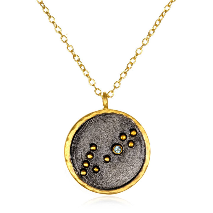 Gunmetal Zodiac Constellation Necklace 18" - SOLD INDIVIDUAL