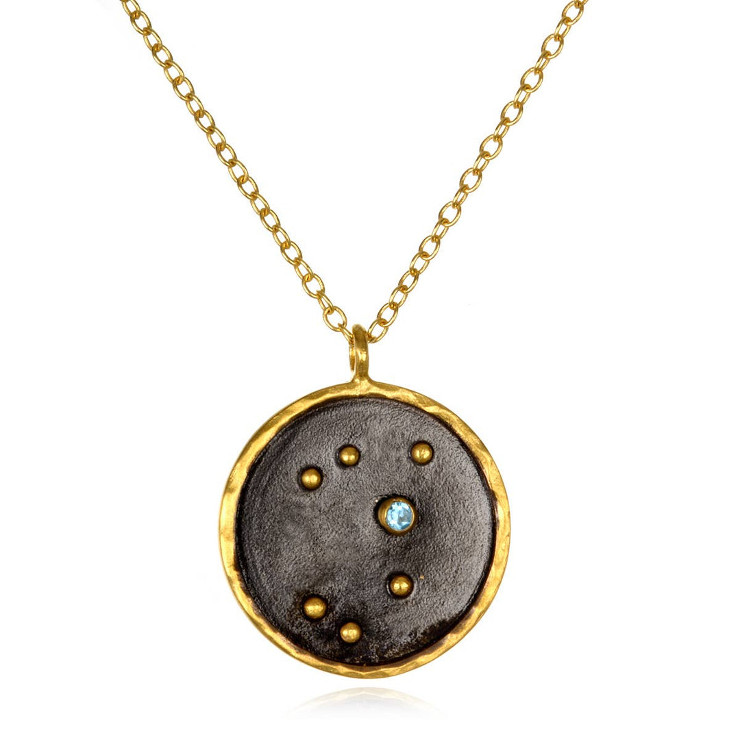 Gunmetal Zodiac Constellation Necklace 18" - SOLD INDIVIDUAL