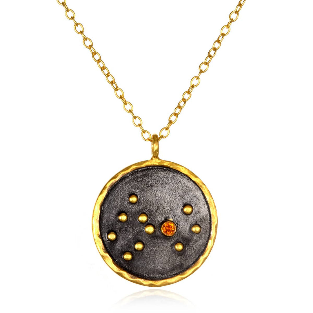 Gunmetal Zodiac Constellation Necklace 18" - SOLD INDIVIDUAL