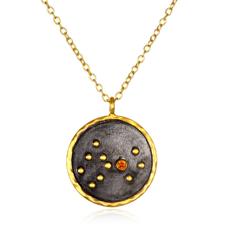 Gunmetal Zodiac Constellation Necklace 18" - SOLD INDIVIDUAL