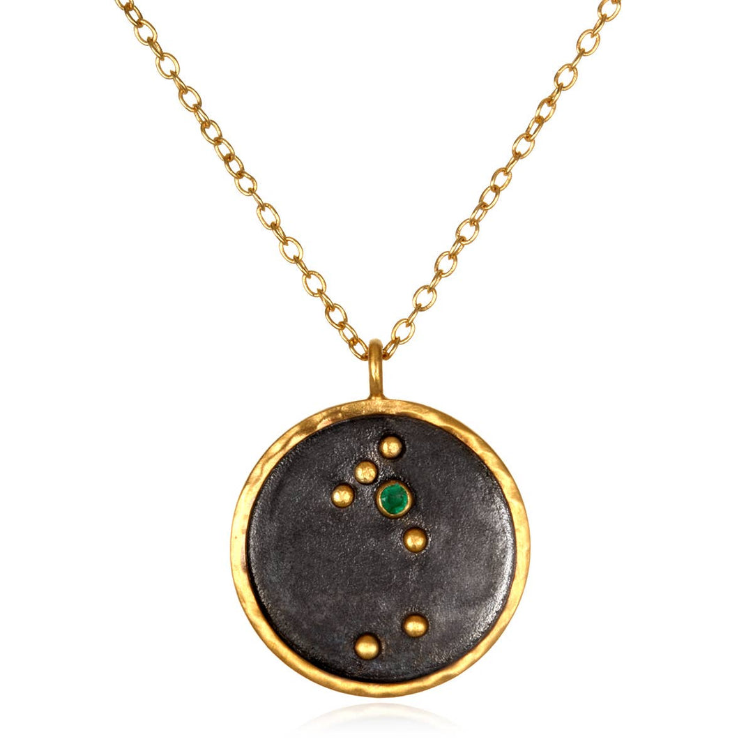 Gunmetal Zodiac Constellation Necklace 18" - SOLD INDIVIDUAL