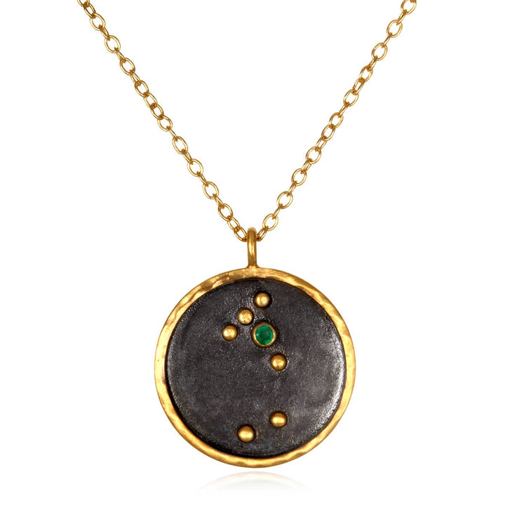 Gunmetal Zodiac Constellation Necklace 18" - SOLD INDIVIDUAL