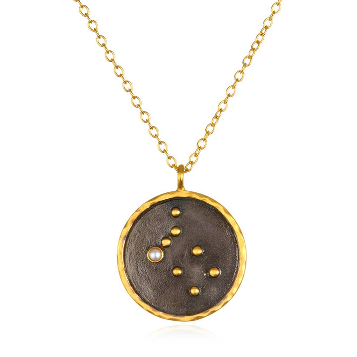 Gunmetal Zodiac Constellation Necklace 18" - SOLD INDIVIDUAL