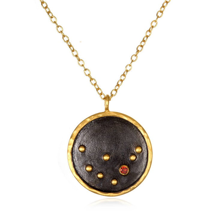 Gunmetal Zodiac Constellation Necklace 18" - SOLD INDIVIDUAL