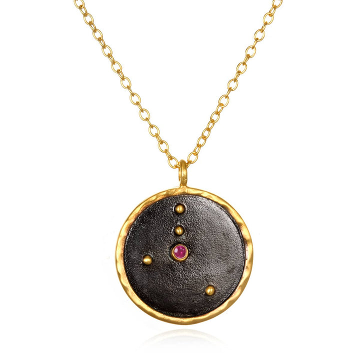 Gunmetal Zodiac Constellation Necklace 18" - SOLD INDIVIDUAL