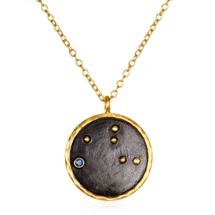 Gunmetal Zodiac Constellation Necklace 18" - SOLD INDIVIDUAL