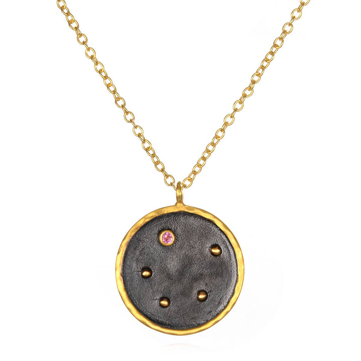 Gunmetal Zodiac Constellation Necklace 18" - SOLD INDIVIDUAL