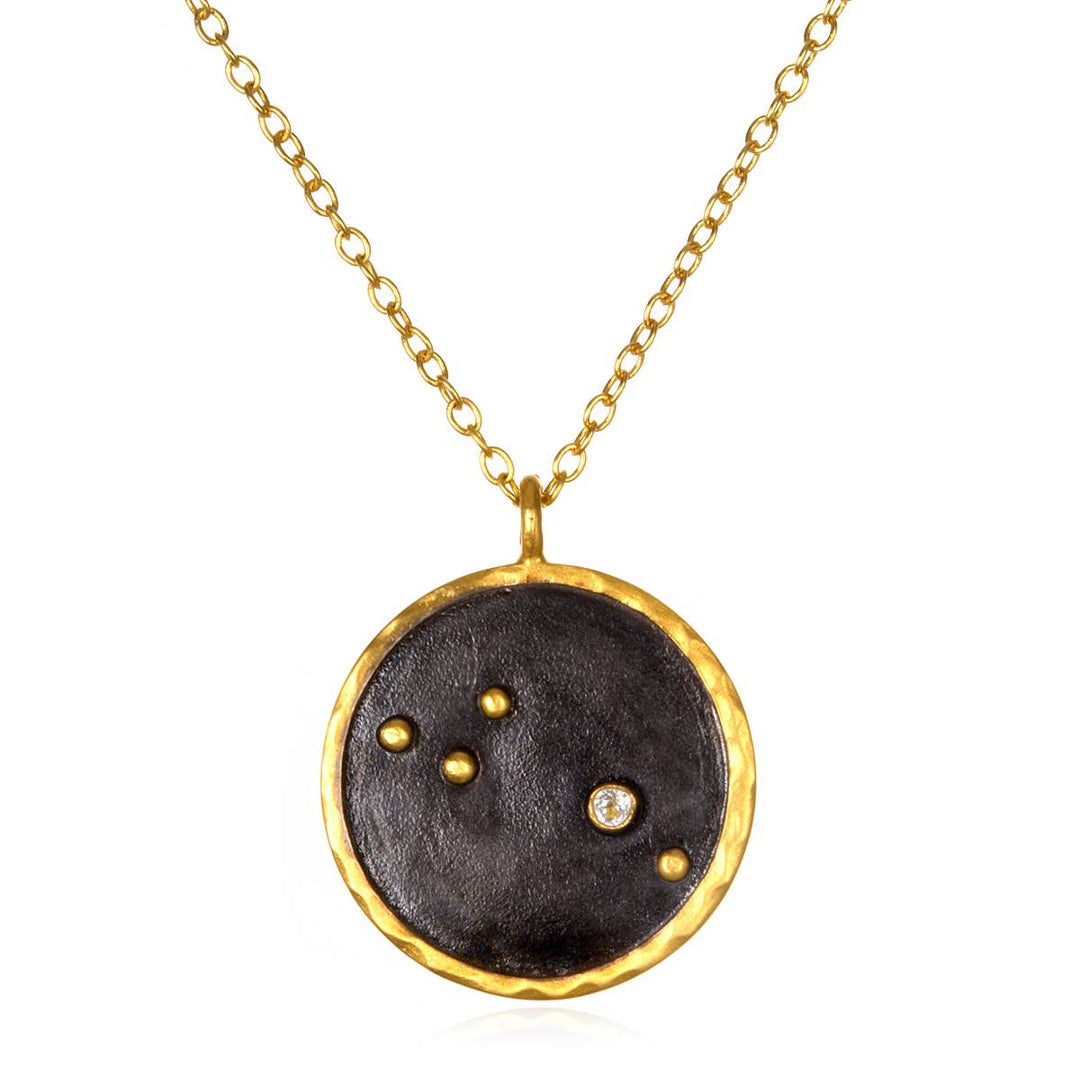 Gunmetal Zodiac Constellation Necklace 18" - SOLD INDIVIDUAL