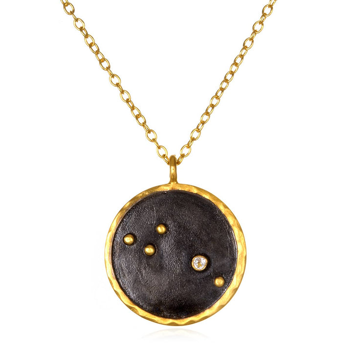 Gunmetal Zodiac Constellation Necklace 18" - SOLD INDIVIDUAL