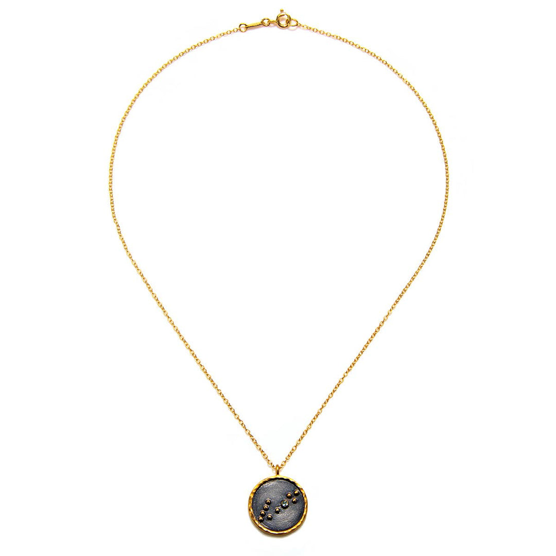 Gunmetal Zodiac Constellation Necklace 18" - SOLD INDIVIDUAL