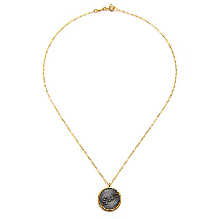 Gunmetal Zodiac Constellation Necklace 18" - SOLD INDIVIDUAL