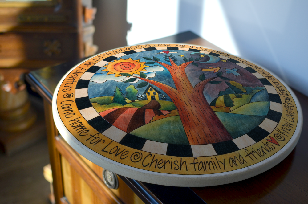 Lazy Susan 18" Collection — Assorted Themes Decorative Rotating Serving Tray for Home | Artisans.