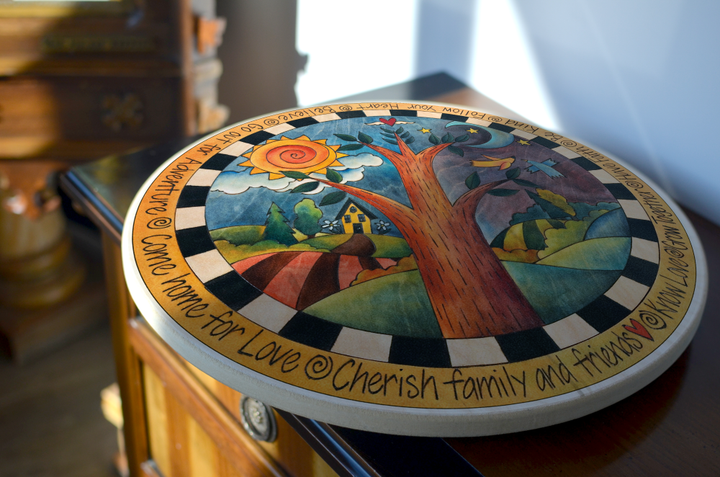 Lazy Susan 18" Collection — Assorted Themes Decorative Rotating Serving Tray for Home | Artisans.