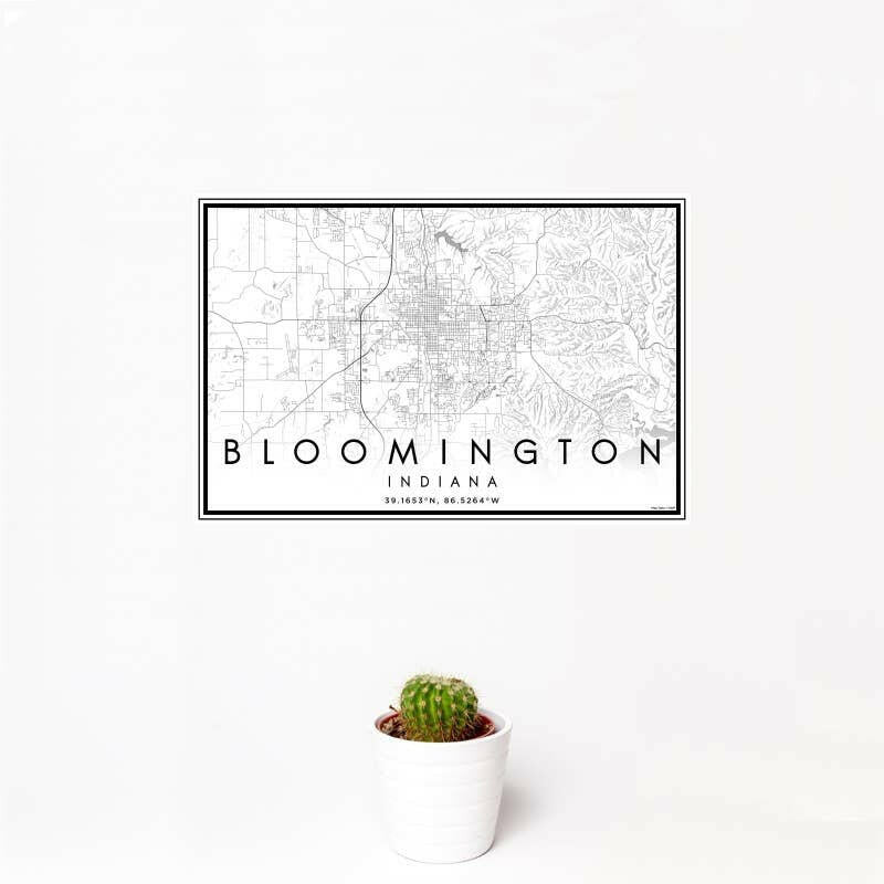 Bloomington IN Map Classic Style 12" x 18" Print | Artisans.