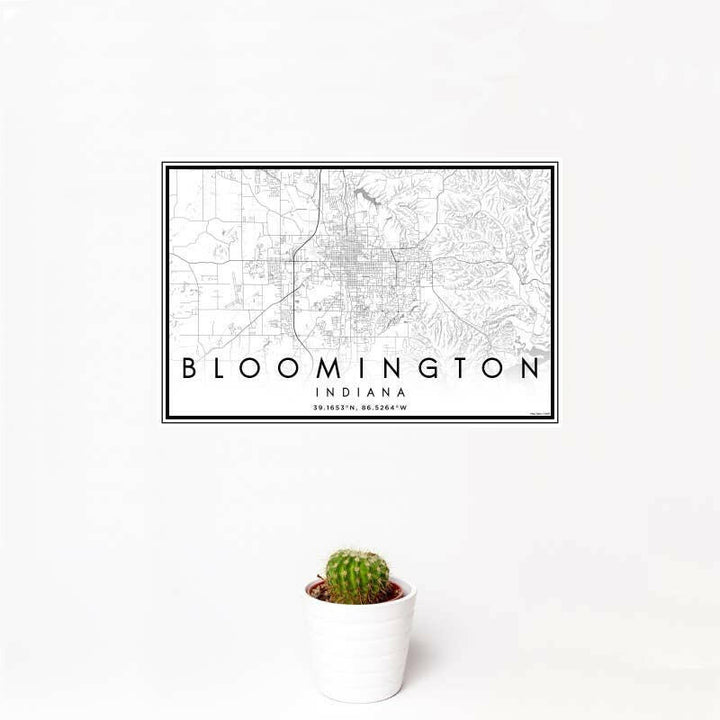 Bloomington IN Map Classic Style 12" x 18" Print | Artisans.