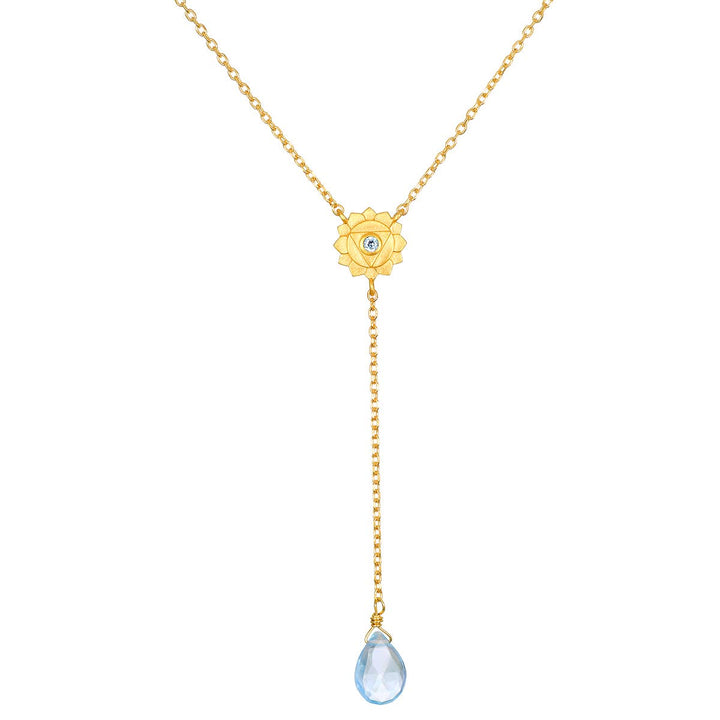 16" Throat Chakra Lariat Necklace