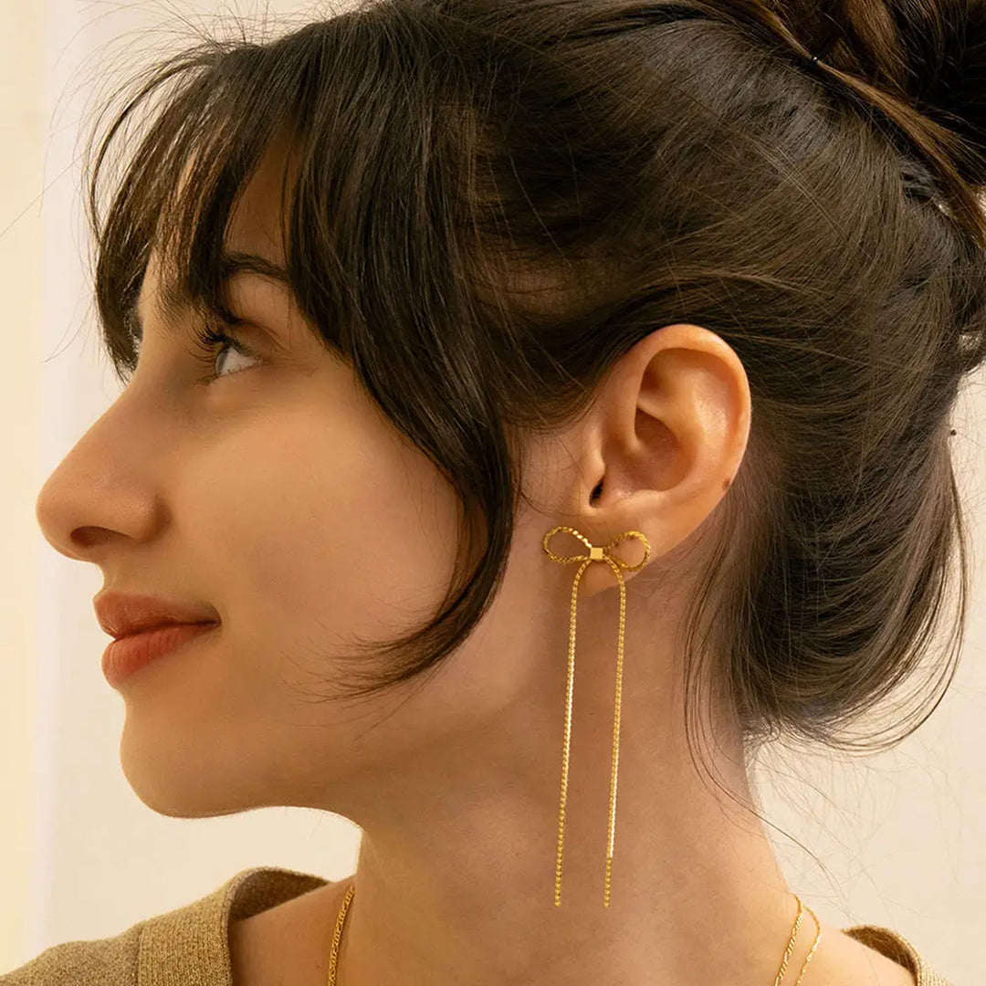 California Long Bow Stud Earrings