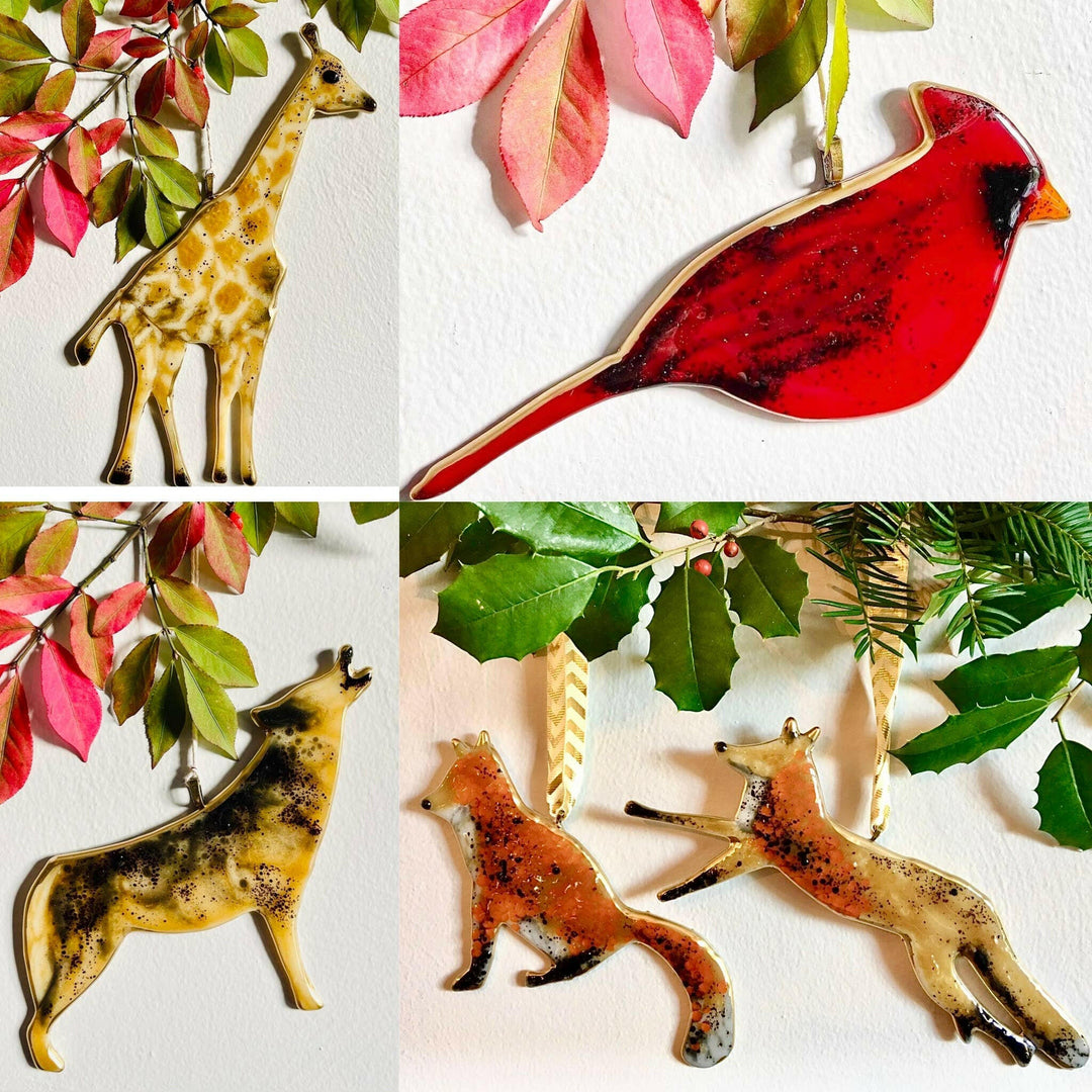Wild Animals - Set of 5 - Holiday Ornaments / Suncatchers | Artisans.