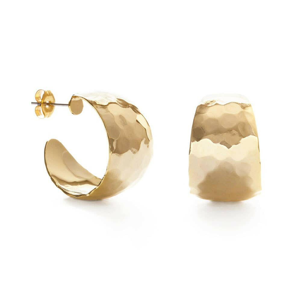 Hammered Vintage Style Hoop Earrings | Artisans.