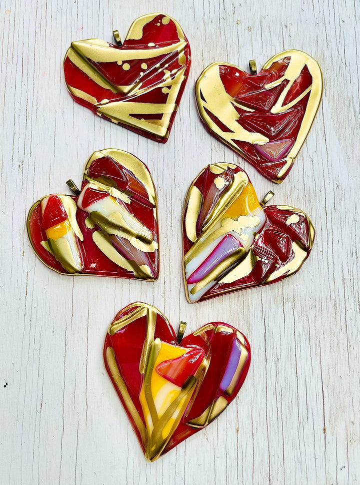 4.5" Glass Graffiti Heart Ornament   | Artisans.