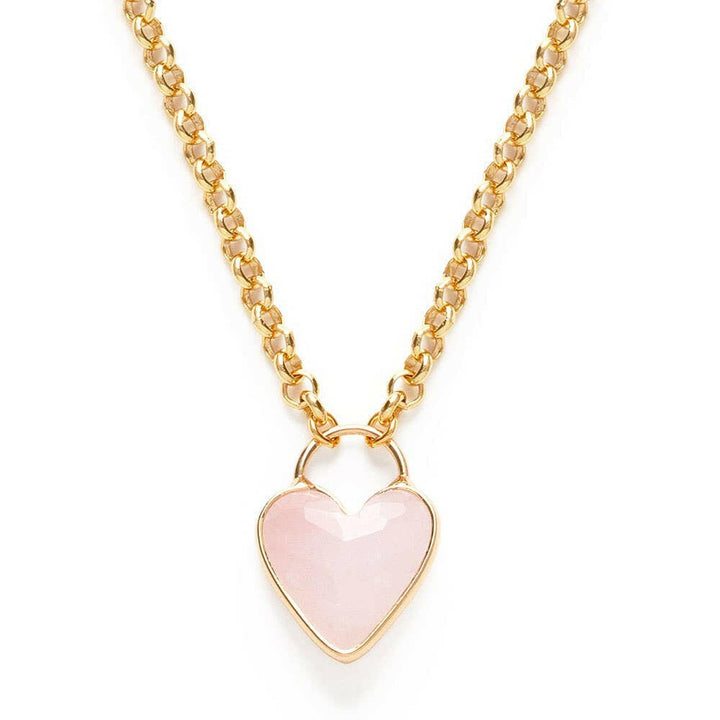 Gemstone Heart Pendant Chunky Chain | Artisans.