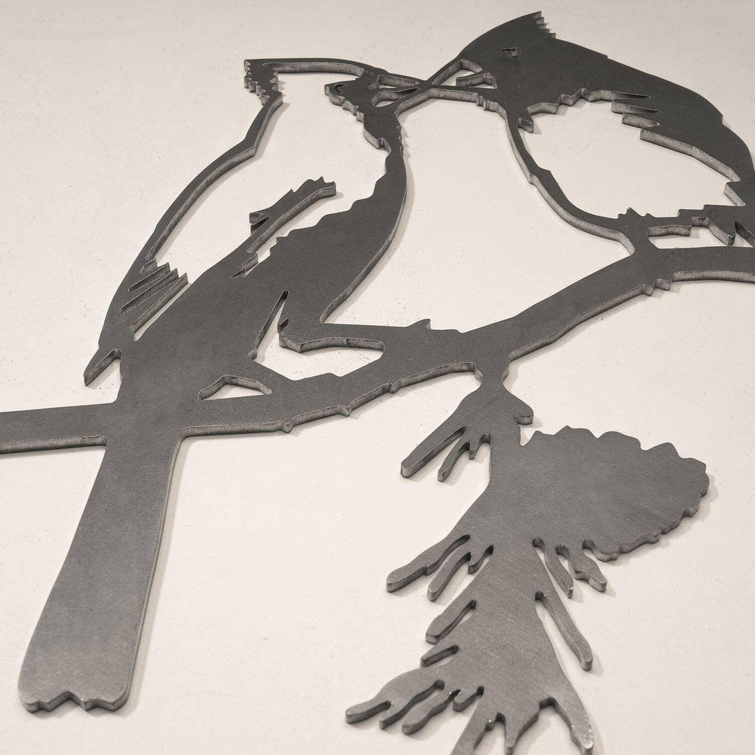 Kissing Cardinals Metalbird Garden Art | Artisans.