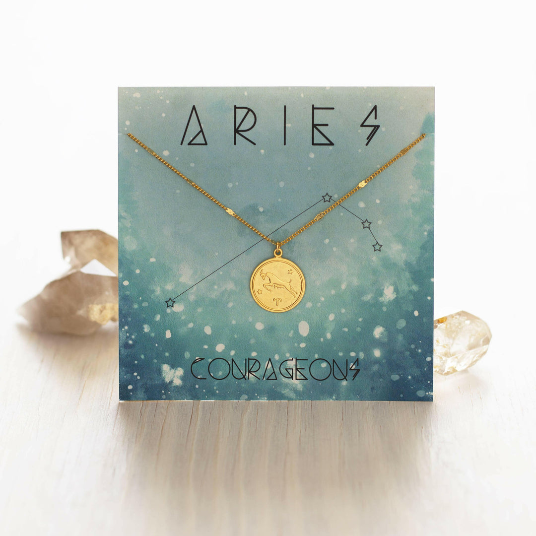 Zodiac Medallion Pendant Necklace — Astrological Sign Collection | Artisans.