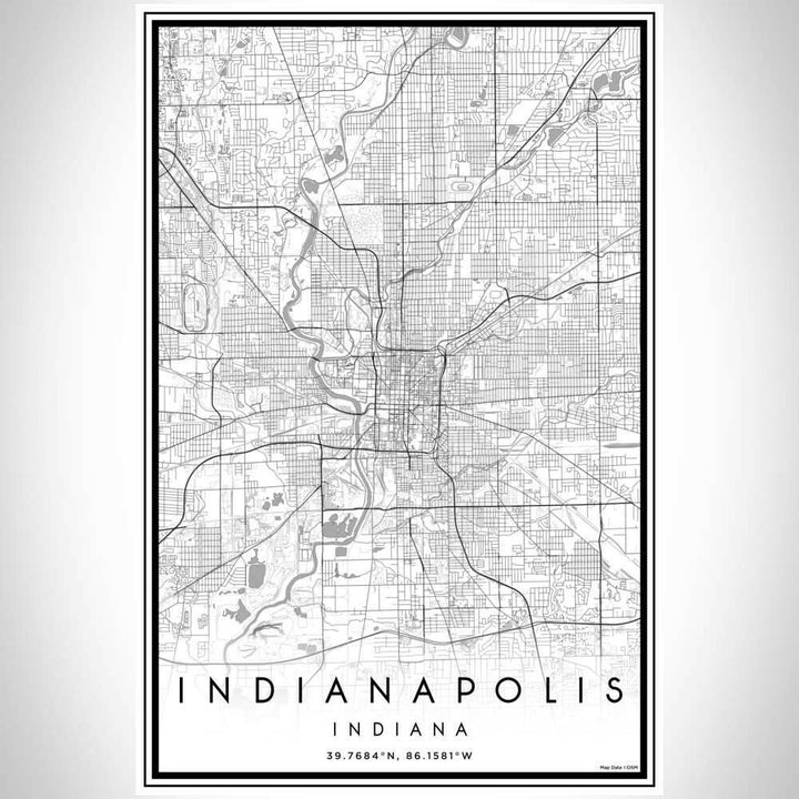 Indianapolis IN Map Classic Style 12" x 18" Print | Artisans.