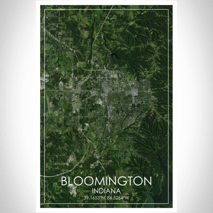 Bloomington IN Map Satellite Style 12" x 18" Print | Artisans.