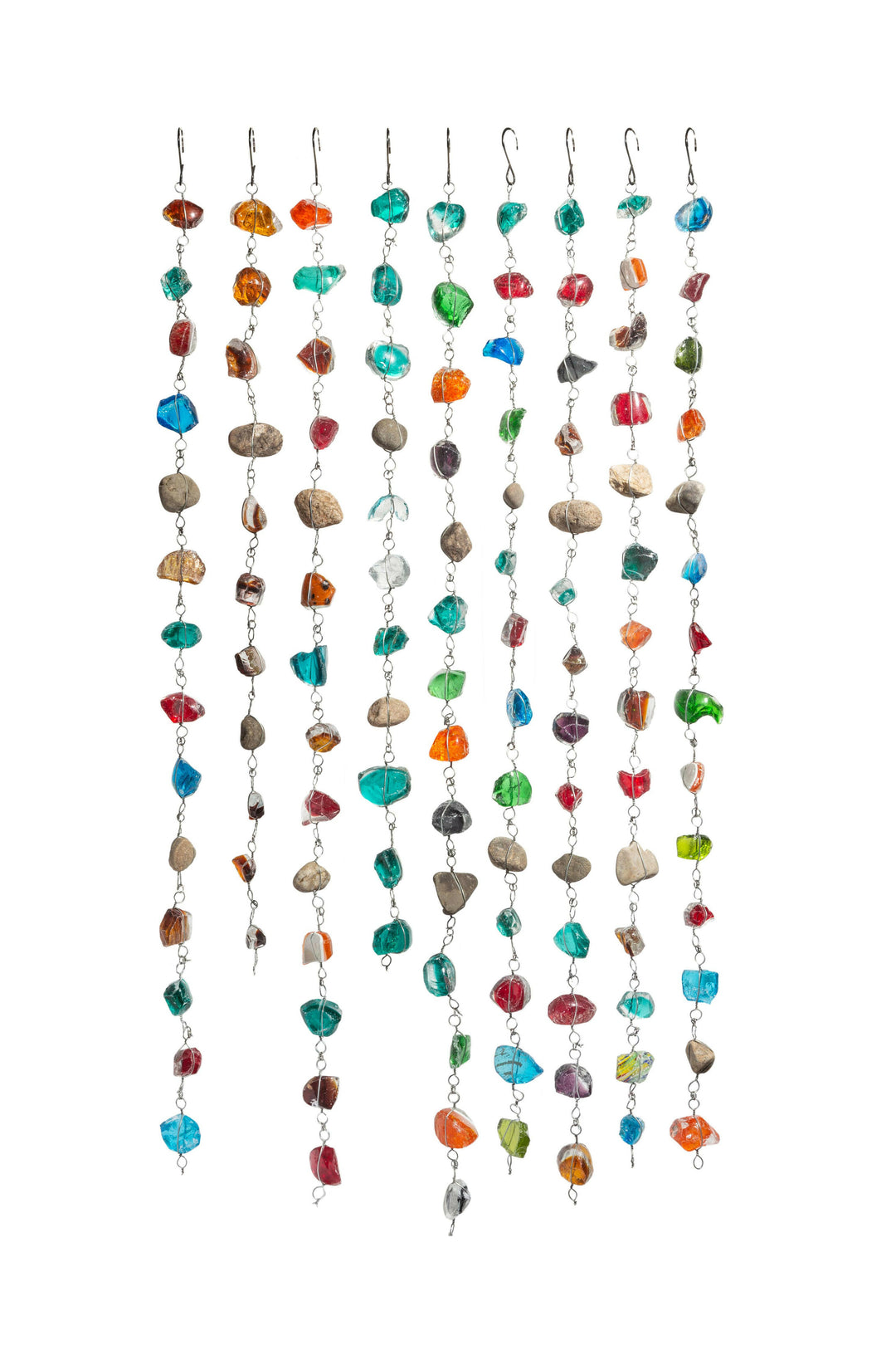 Recycled Art Glass & Rock Rain Chain | Artisans.