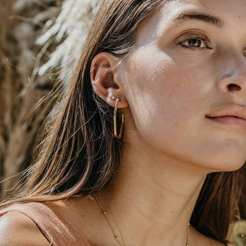 Hexagon Hoop Earrings | Artisans.