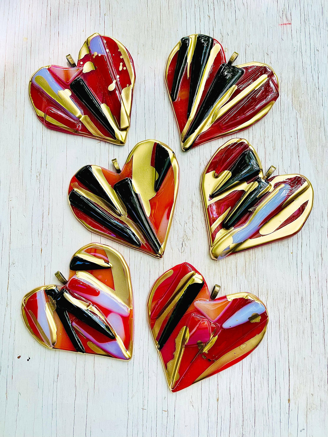 4.5" Glass Graffiti Heart Ornament   | Artisans.
