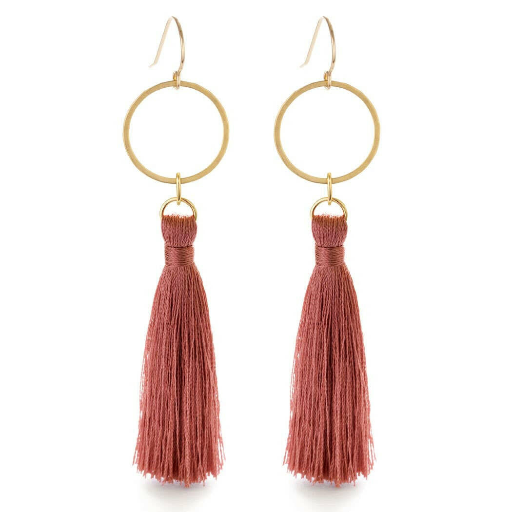 Tassel with Ring Earrings - Multiple Colors | Artisans.