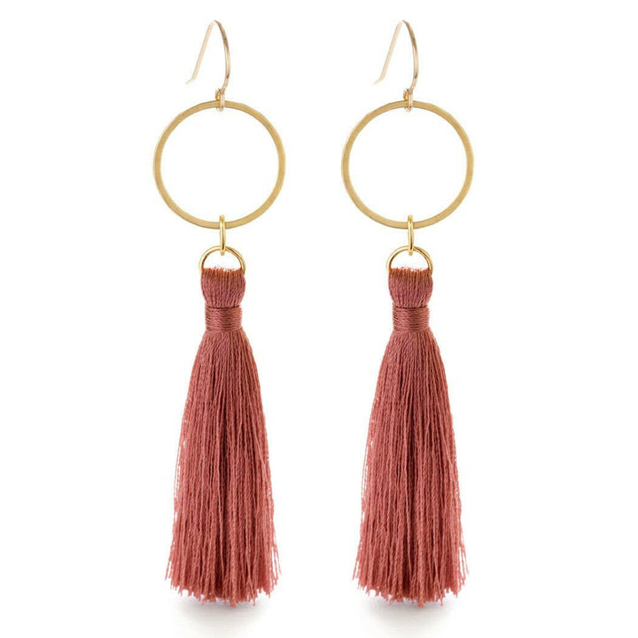 Tassel with Ring Earrings - Multiple Colors | Artisans.
