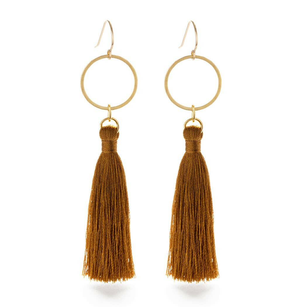 Tassel with Ring Earrings - Multiple Colors | Artisans.
