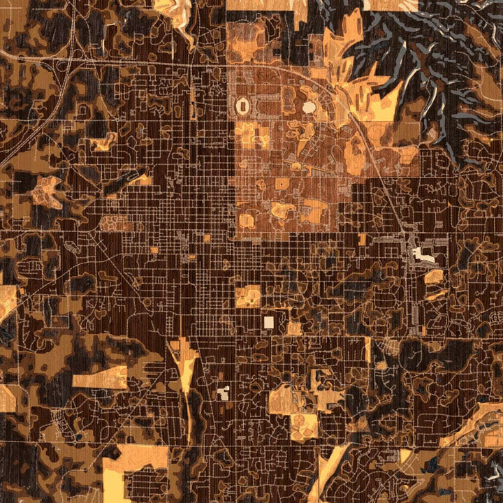 Bloomington IN Map Ember Style 12" x 18" Print | Artisans.