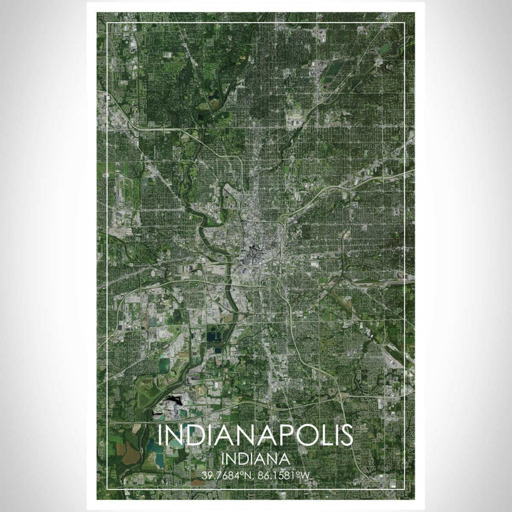 Indianapolis IN Map Satellite Style 12" x 18" Print | Artisans.