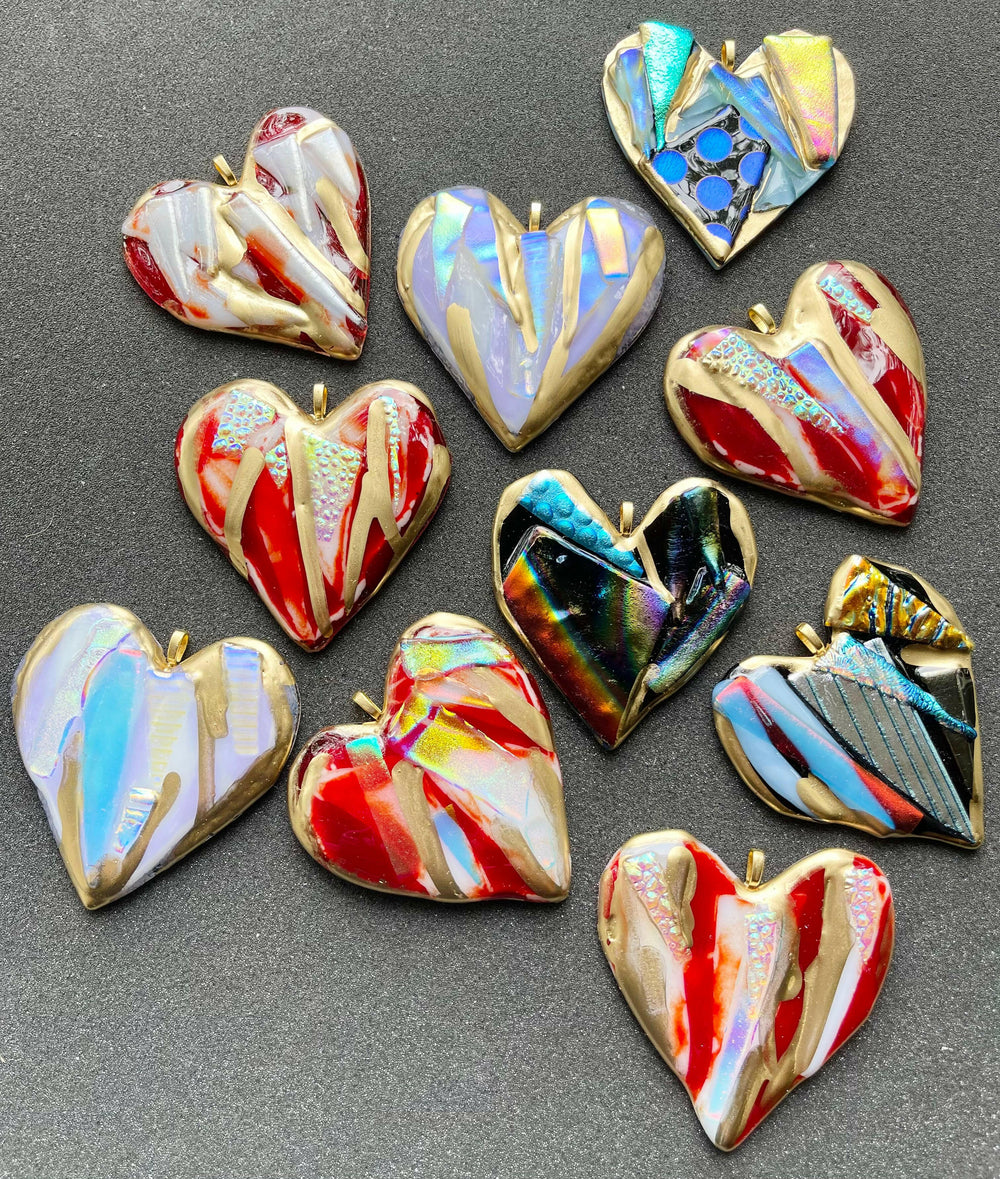 4.5" Glass Graffiti Heart Ornament   | Artisans.