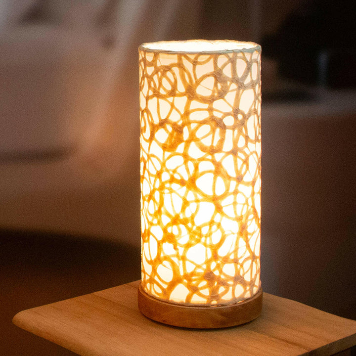 Cylinder Table Lamp with Paper Shade | Artisans.