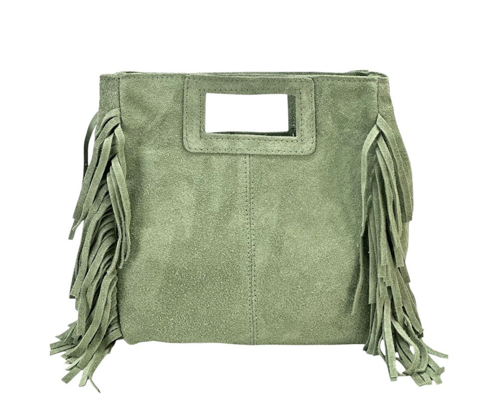 Drake Italian Leather Fringe Handbag - Assorted Colors