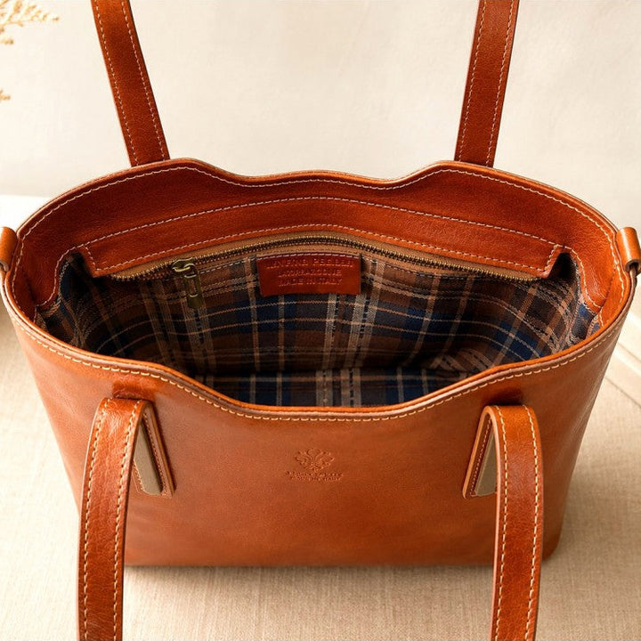 Artisans Lola Large Italian Leather tote bag inside