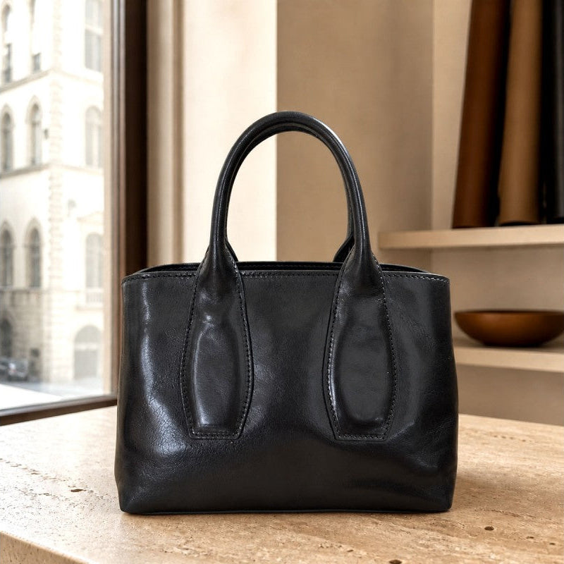 Artisans Wexler Italian leather satchel in black