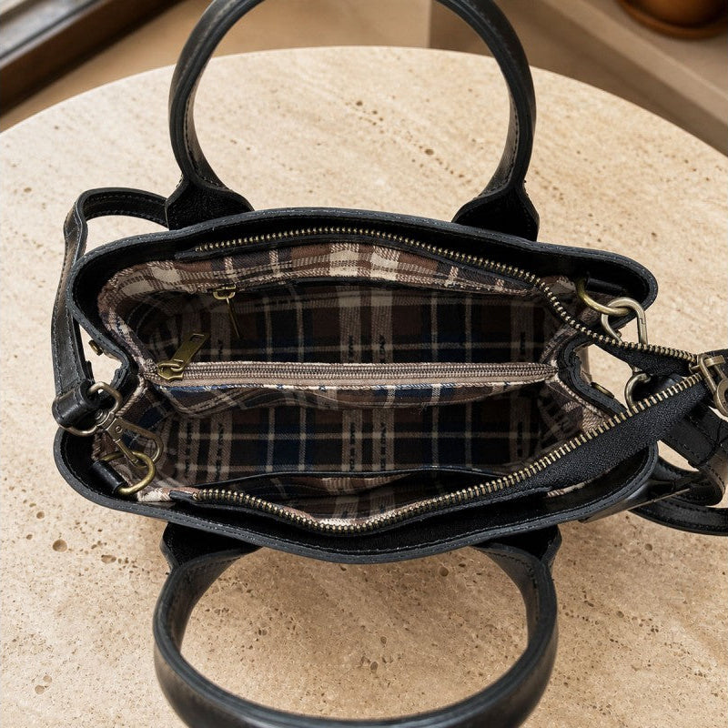 Artisans Wexler Italian leather satchel in black